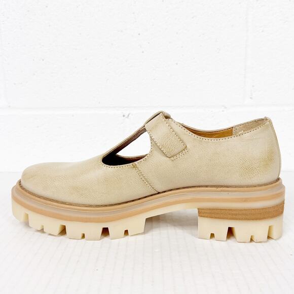 NEW Korks Mary Jane Platform Shoes Women’s 9.5 Beige Chunky Sole - Picture 6 of 9